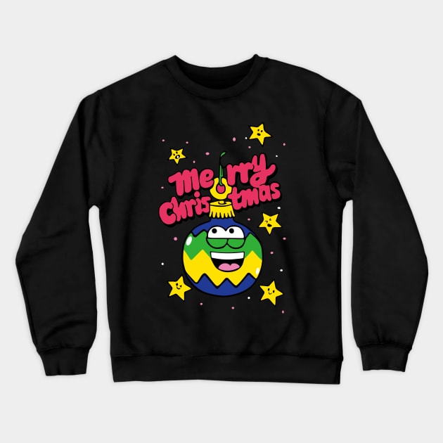 Funny Xmas Ball Crewneck Sweatshirt by Aiko Tsui